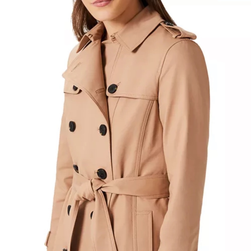 Hobbs London classic Beige Tan Double Breasted Button Trench Coat Classic - Picture 4 of 13